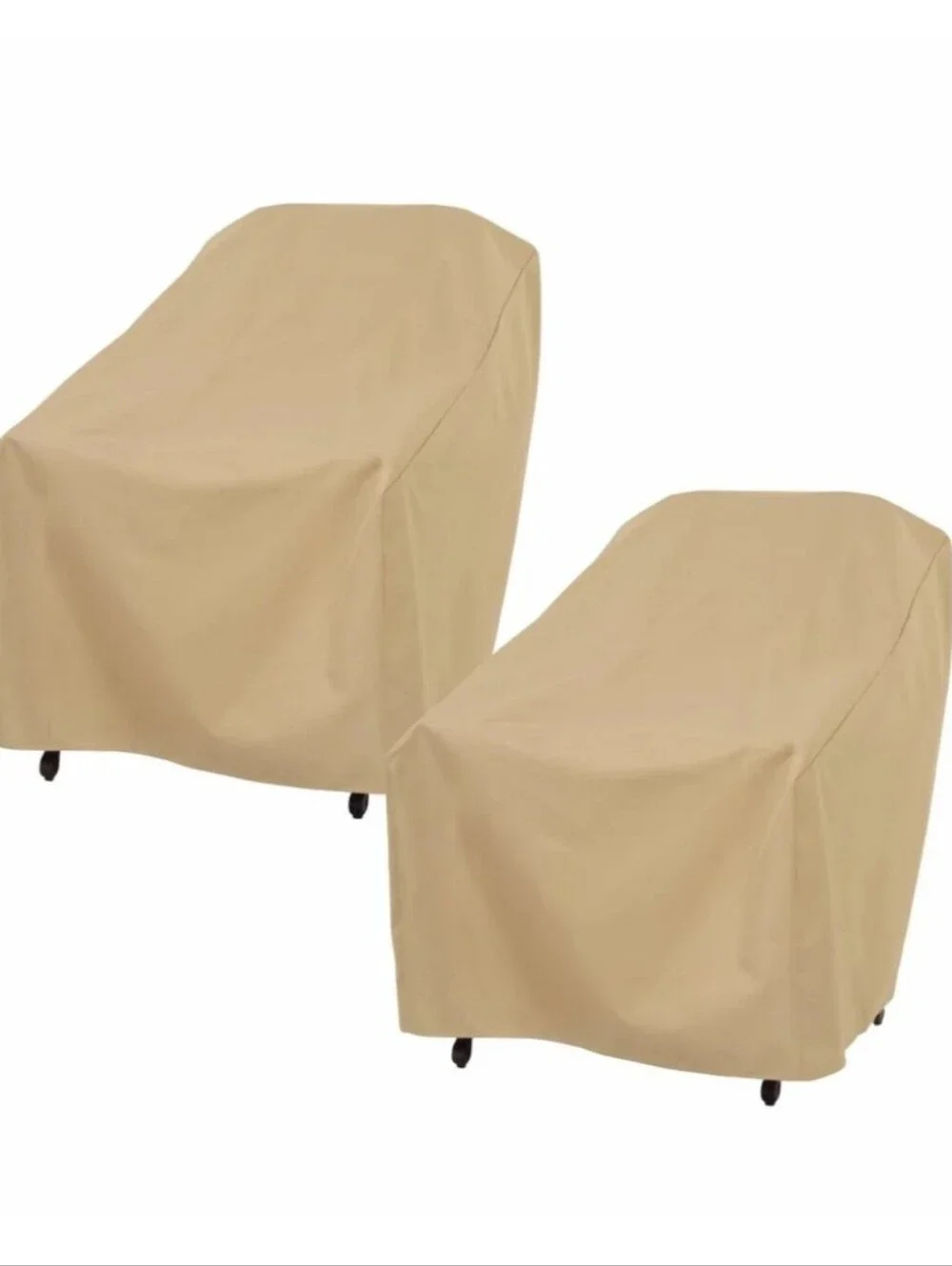 2 Beige Outdoor Chair Covers Weather-Resistant Protection